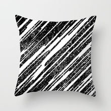 Load image into Gallery viewer, Black and White Geometric Pillow Cover