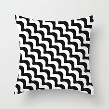 Load image into Gallery viewer, Black and White Geometric Pillow Cover