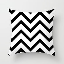 Load image into Gallery viewer, Black and White Geometric Pillow Cover
