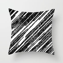 Load image into Gallery viewer, Black and White Geometric Pillow Cover