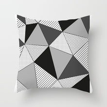 Load image into Gallery viewer, Black and White Geometric Pillow Cover