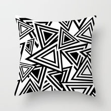 Load image into Gallery viewer, Black and White Geometric Pillow Cover