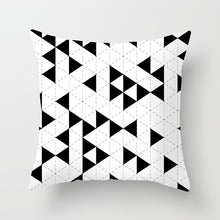 Load image into Gallery viewer, Black and White Geometric Pillow Cover
