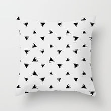 Load image into Gallery viewer, Black and White Geometric Pillow Cover
