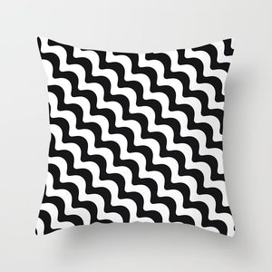 Black and White Geometric Pillow Cover