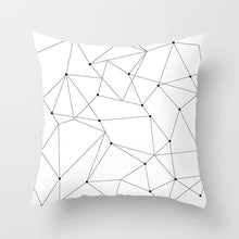 Load image into Gallery viewer, Black and White Geometric Pillow Cover
