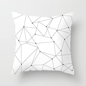 Black and White Geometric Pillow Cover