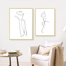 Load image into Gallery viewer, Painting Naked Woman One Line Drawing

