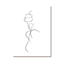Load image into Gallery viewer, Painting Naked Woman One Line Drawing
