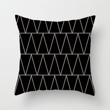 Load image into Gallery viewer, Black and White Geometric Pillow Cover
