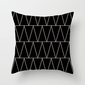 Black and White Geometric Pillow Cover