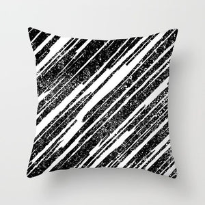 Black and White Geometric Pillow Cover