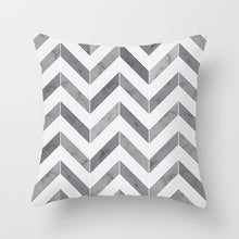Load image into Gallery viewer, Black and White Geometric Pillow Cover
