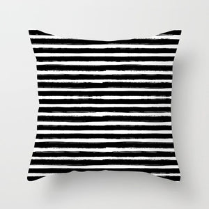 Black and White Geometric Pillow Cover