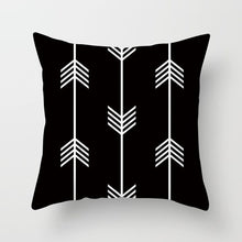 Load image into Gallery viewer, Black and White Geometric Pillow Cover

