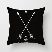 Load image into Gallery viewer, Black and White Geometric Pillow Cover
