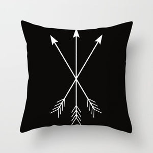 Black and White Geometric Pillow Cover