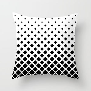 Black and White Geometric Pillow Cover