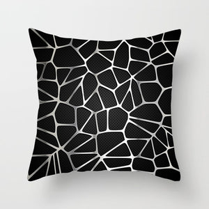 Black and White Geometric Pillow Cover