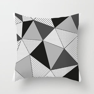 Black and White Geometric Pillow Cover