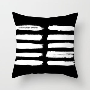 Black and White Geometric Pillow Cover