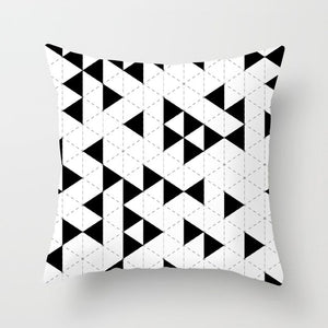 Black and White Geometric Pillow Cover