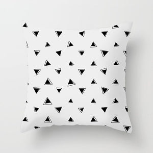 Black and White Geometric Pillow Cover