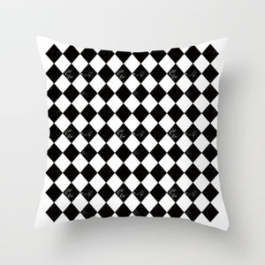 Black and White Geometric Pillow Cover