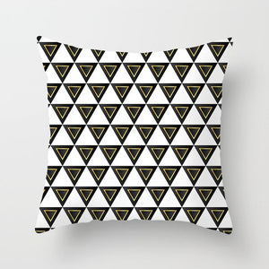Black and White Geometric Pillow Cover