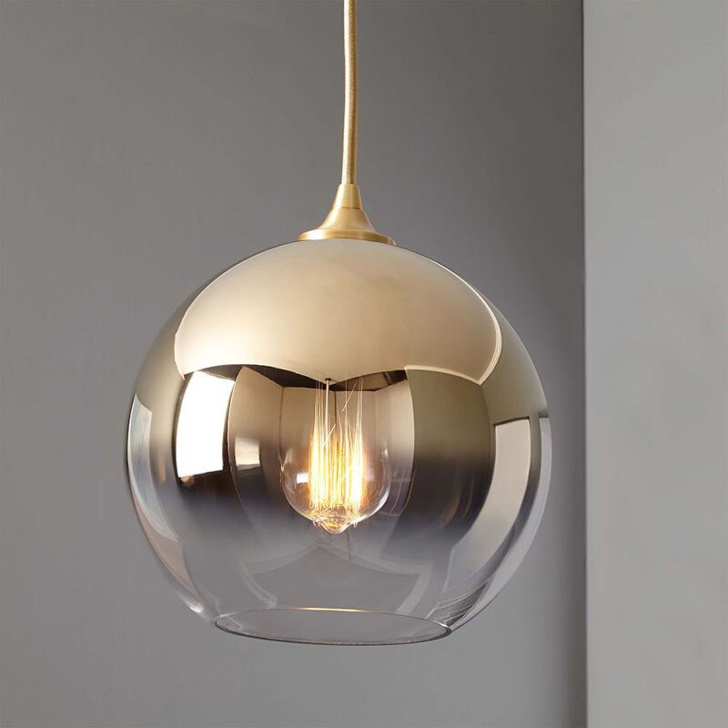 MIRRORED GOLD GRADIENT PENDANT LIGHT